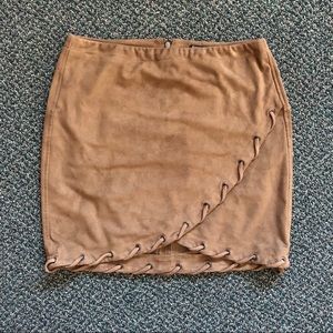 Faux Suede Mini Skirt